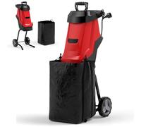COSTWAY Garden Shredder, 1800W Electric Wood Chipper with 49L Collection Bag, 4000RPM Speed, 45mm Cutting Diameter, Dual-edged Blades, Wheels & Safety Knob, Garden Mulcher for Branches Debris