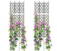 Costway Garden Trellis Outdoor Plant Support Frame W/ Adjustable Shapes-Black