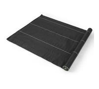 Costway Garden Weed Barrier Fabric 25M x 2M PP Weed Control Fabric w/Guide Line in Black COSTWAY Black