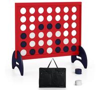 Costway Giant 4-To-Score Game Set Freestanding 4-In-A-Row Game Set W/ Carrying Bag
