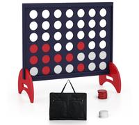 Costway Giant 4-To-Score Game Set Freestanding 4-In-A-Row Game Set W/ Carrying Bag