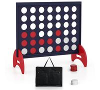 Costway Giant 4 to Score Game Set Freestanding 4 in A Row Game Set with Carrying Bag in Blue COSTWAY Blue