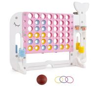COSTWAY Giant 4-to-Score Game Set, Jumbo Connect Four Game (Pink)
