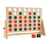 COSTWAY Giant Connect 4, Four in A Row Game Set with 42 Chess Pieces, Indoor Outdoor Wooden Connect Board 4-to-Score Games for Kids Adults