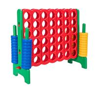 COSTWAY Giant Connect 4, Four in A Row Game Set with 42 Jumbo Rings & Quick-Release Slider, 120 x 104cm 4-to-Score Outdoor Garden Games for Kids Adult (Green)