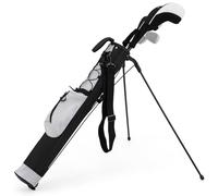 COSTWAY Golf Stand Bag, Lightweight Golf Cart Bags with Shoulder Strap, Pocket and Bottle Holder, Golf Trolley Bag for The Driving Range, Par 3 and Executive Courses (Grey)
