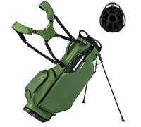 COSTWAY Golf Stand Bag, Lightweight Golf Club Bags with 8 Way Dividers, 5 Zippered Pockets, Adjustable Dual Strap and Rain Hood, Golf Club Carry Bag for Women & Men (Green)