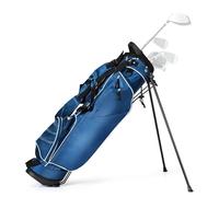 Costway Golf Stand Bag with 4Way Top Dividers DualStrap Outer Pockets & Bracket Carrier in Navy COSTWAY Navy