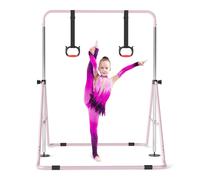 Costway Gymnastics Bar Purple Gym Equipment Adjustable Horizontal Kip Bar in Light Pink COSTWAY Light Pink