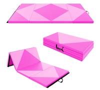 Costway Gymnastics Exercise Mat 8FT Tumbling Mats 5cm Thick Foam Yoga in Pink COSTWAY Pink