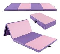 COSTWAY Gymnastics Exercise Mat, 8FT x 4FT Tumbling Mats with High Density 5cm Thick Foam, Carry Handles, Folding Fitness Floor Mat for Yoga Pilates