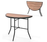 Costway Half-Round Folding Event Table Foldable Banquet Table in Brown COSTWAY Brown