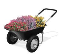 Costway Heavy Duty Plastic Two Wheeled Garden Yard Wheelbarrow Pneumatic Tyre 150Kg