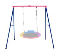 Costway Heavy Duty Steel Swing Frame 1.8M A-Frame Swing Stand W/ Ground Stakes-Pink