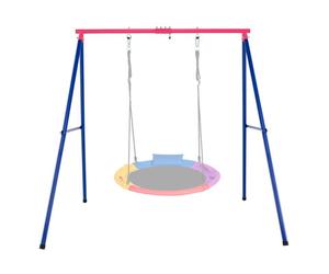 Costway Heavy Duty Steel Swing Frame 1.8M A-Frame Swing Stand W/ Ground Stakes-Pink