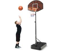Costway Height Adjustable Basketball Hoop Portable Basketball Goal System in Black COSTWAY Black