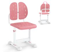 Costway Height-adjustable Kid¡¯s Desk Chair Children Study Chair in Pink COSTWAY Pink