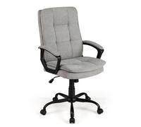 Costway Height-Adjustable Office Chair Ergonomic Computer Chair-Grey