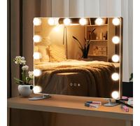 Costway Hollywood Vanity Mirror With 14 Lights Tabletop/wall Mounted Makeup Mirror 50 X 40 Cm