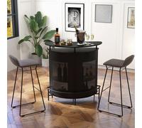 Costway Home Bar Table Industrial 4-Tier Curved Countertop Table Wine Storage Cabinet