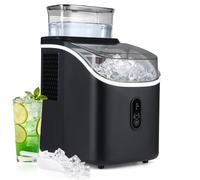 Costway Ice Cube Maker Countertop 2 Ways to Add Water with External Tank in Black COSTWAY Black