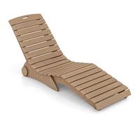 Costway In-Pool Lounge Chair Ergonomic S-Curve Hdpe Pool Chaise Lounger With Wheels