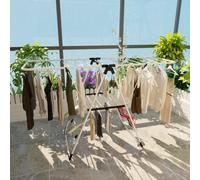 Costway Indoor Outdoor Foldable Clothes Drying Rack Adjustable Clothes Hanger W/ Shoe Holder