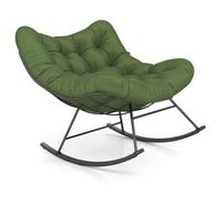 Costway Indoor Outdoor Rocking Chair Oversized Egg Papasan Chair-Green