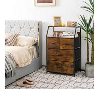 Costway Industrial 4-Drawer Storage Cabinet Dresser Freestanding Organizer W/ Top Shelf