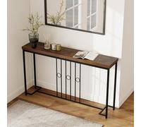 Costway Industrial Console Table 140Cm Narrow Entryway Table With H-Shaped Base