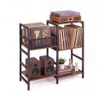 Costway Industrial Turntable Stand With Vinyl Record Storage Medial Console Rack