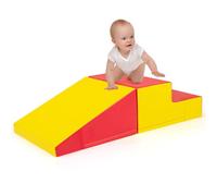 Costway Infants Toddler Soft Play Set Toddlers Step And Slide Climber Red