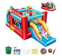 Costway Inflatable Bounce House 5-in-1 Ice Cream Jumping Castle COSTWAY Multicolor