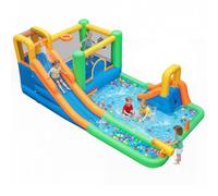 COSTWAY Inflatable Bouncy Castle, 11-in-1 Water Park with Double Slides