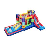 COSTWAY Inflatable Bouncy Castle, Bounce House with 2 Slides, Climbing Wall, Ocean Balls and Carrying Bag, Blow up Jumper for Kids 3-10 Years Old, 480 x 325 x 210cm