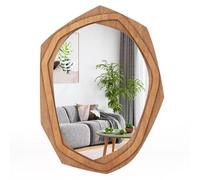 Costway Irregular Framed Decoration Wall Mirror Makeup Vanity Mirror W/Expansion Screws in Natural COSTWAY Natural