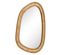 Costway Irregular PVC Rattan Wall Mirror Boho Style Decorative Mirror in Natural COSTWAY Natural