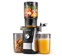 Costway Juicer Machine, Cold Press Juicer Dual Outlets in Black COSTWAY Black