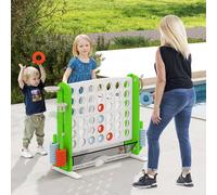 Costway Jumbo 4-in-a Row Game Set Height Adjustable 4-to-score Giant Game in Green COSTWAY Green