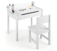 Costway Kids Art Table Set With Lift Top Toddler Craft Table And Chair Set