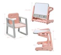 Costway Kids Art Table W/ Chair Toddlers 2 In 1 Magnetic Painting Board W/ Ample Storage Space