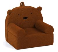 Costway Kids Bear Sofa Toddler Foam Couch with Soft Fleece Fabric Cover in Brown COSTWAY Brown