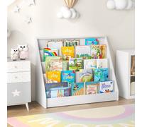 Costway Kids Bookshelf 5-Tier Wooden Children Bookcase Magazine Rack-White