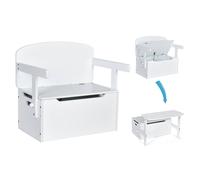 Costway Kids Convertible Activity Bench Table 3-in-1 Desk & Chair Set in White COSTWAY White