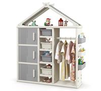 Costway Kids Costume Storage Closet Children Dress Up Rack Clothing Wardrobe