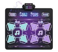COSTWAY Kids Dance Mat, Electronic Play Mat with 4 Game Modes, 3 LED Speeds