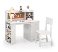 Costway Kids Desk And Chair Set Children Study Desk With Chair-White