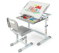 Costway Kids Desk & Chair Set Adjustable Study Table With Tilting Tabletop