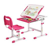 Costway Kids Desk & Chair Set Adjustable Study Table With Tilting Tabletop