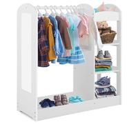 Costway Kids Dress Up Storage Kids Play Armoire Dresser Dressing Up Wardrobe With Mirror
